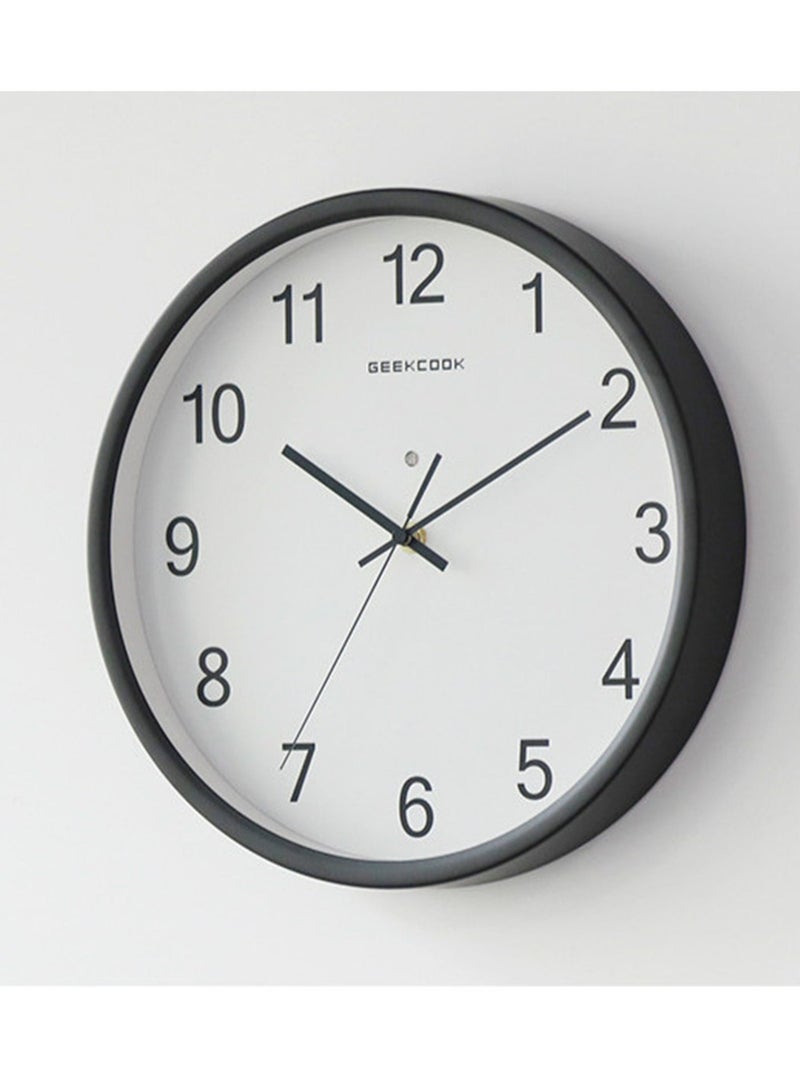 GEEKCOOK Silent Wall Clock 12 Inch with Voice Control LED Light Large Luminous Numbers Non Ticking Quartz Battery Operated for Bedroom Living Room Home Office - Image 2